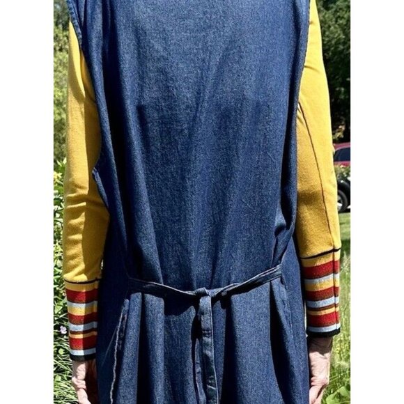 Lush Ribbed T-Shirt Top Women’s Size S Mustard Yellow Striped Cuffs Scoop Neck - Picture 16 of 16